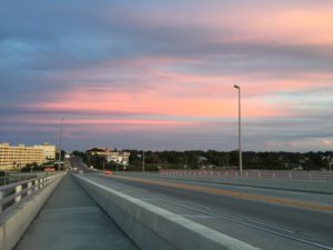 Enhancing beach access, bridge, sunset