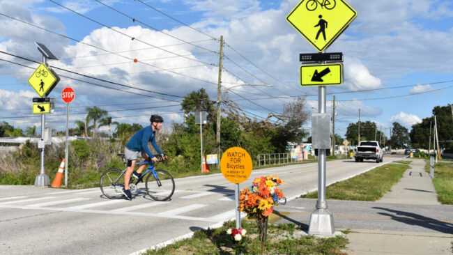 Cyclists Crossing the Road cyclist crossing the road