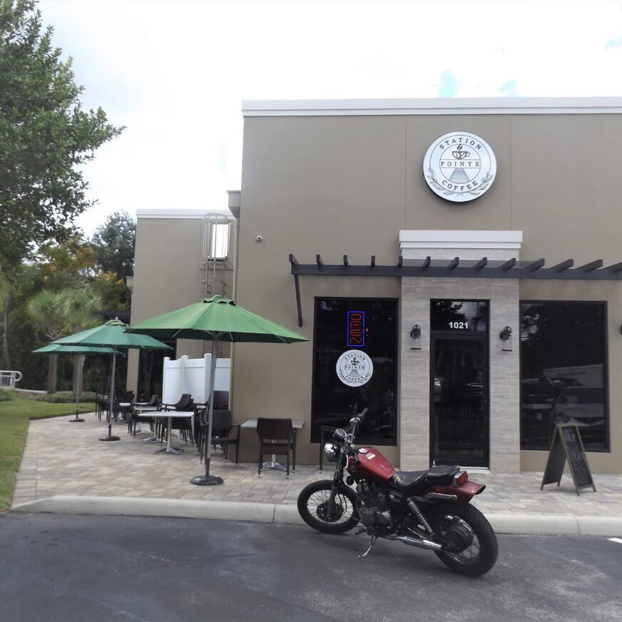 store with motorcycle