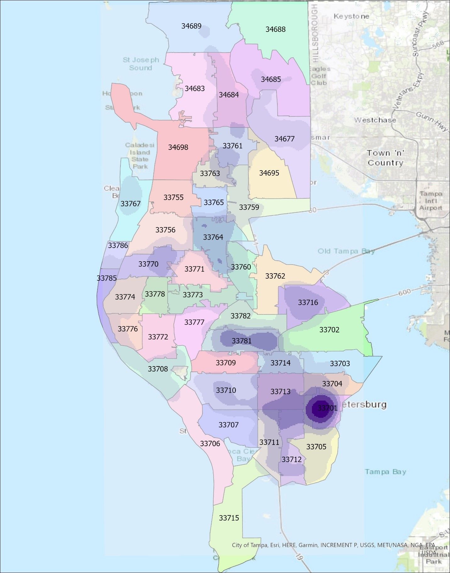 4 2045 Growth Areas Within Pinellas County.