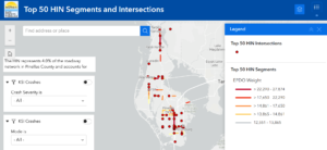 screenshot of the High Injury network for Pinellas County