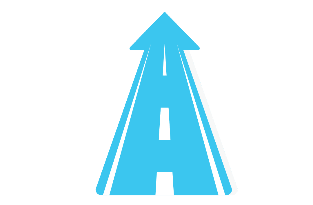 blue roadway graphic