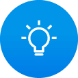 blue lightbulb icon