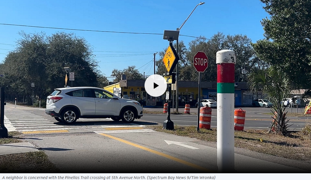 car driving through an intersection