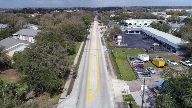 aerial view of roadway