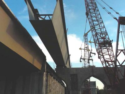 Construction of overpass on U.S. Highway 19